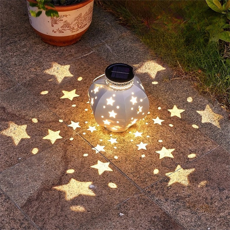 Outdoor Lighting Under Pergola - Garden Star Projector Lamp Hanging Solar
