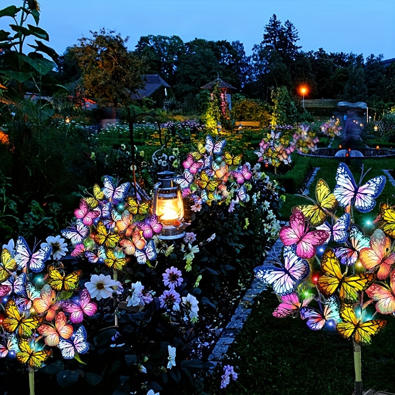 Outdoor Lighting Under Pergola - Solar LED Butterfly Garden Lights Waterproof