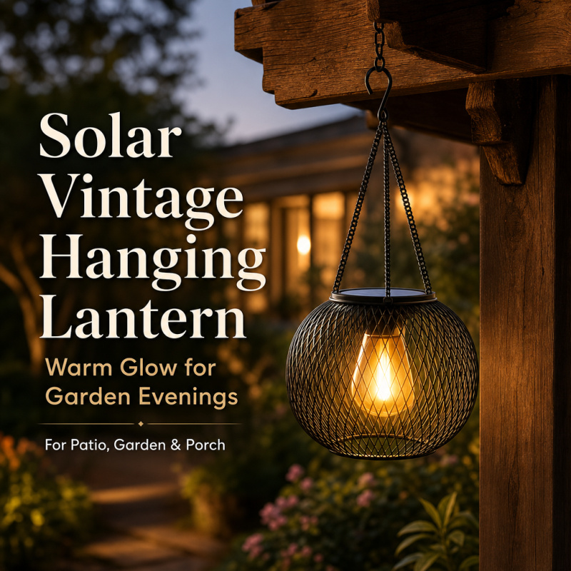 Outdoor Lighting Under Pergola - Solar Powered LED Hanging Floor Lamp