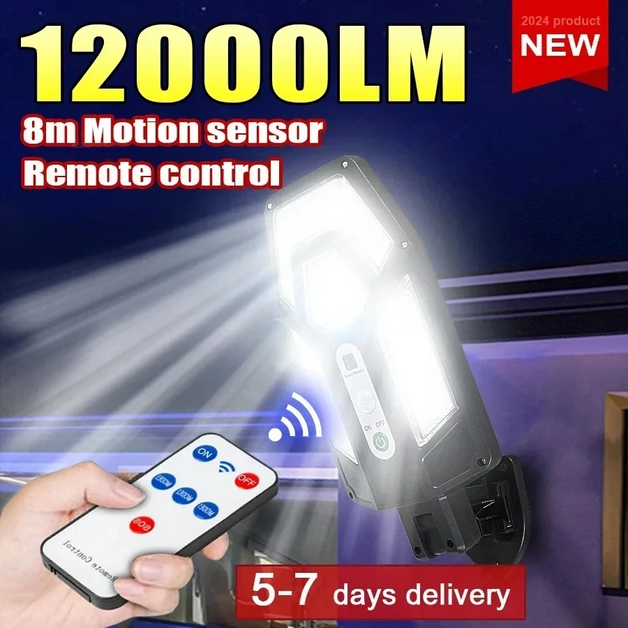Outdoor Lighting Under Pergola - 12000LM Powerful Solar Wall Lamp with