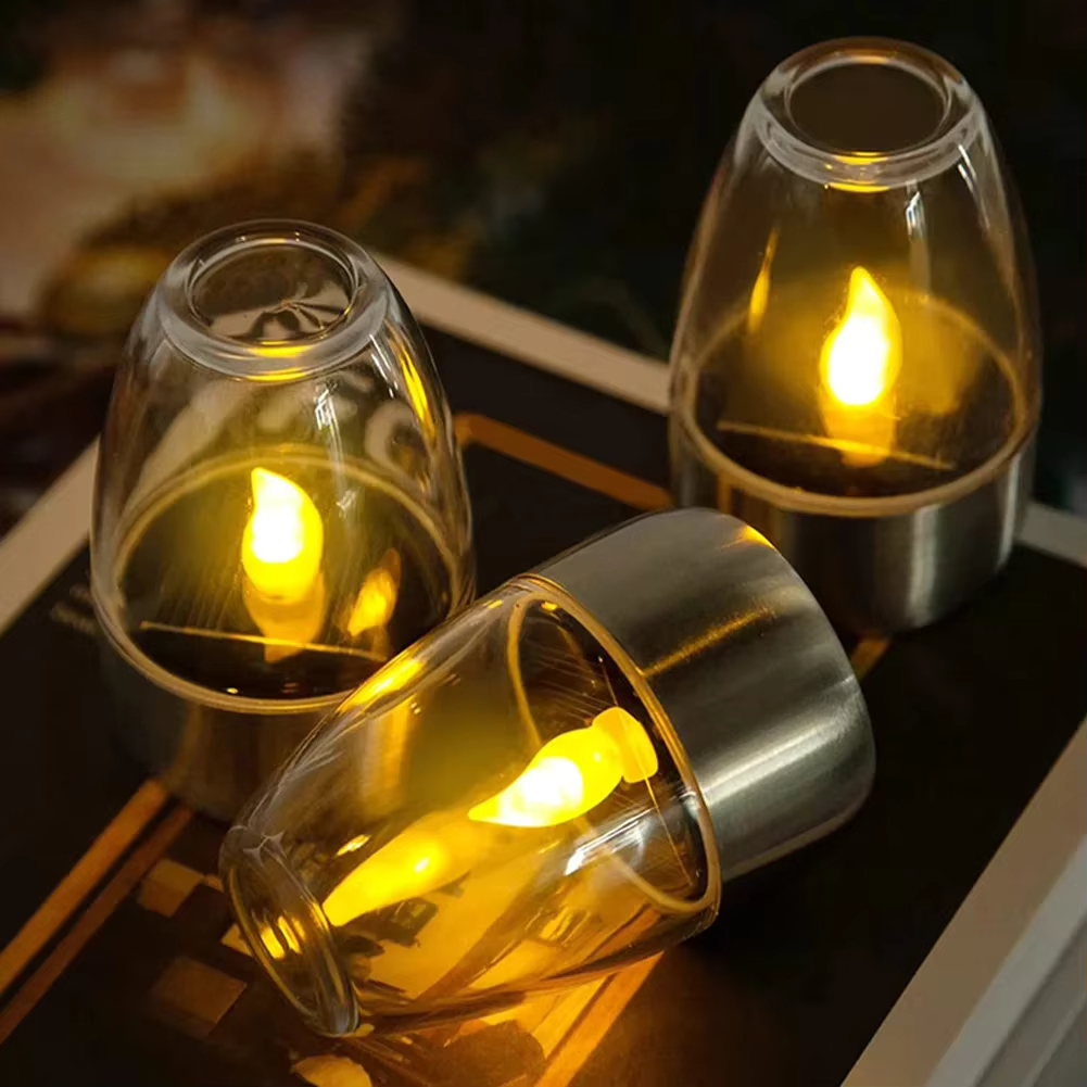 Outdoor Lighting Under Pergola - LED Stainless Steel Solar Candle Lights
