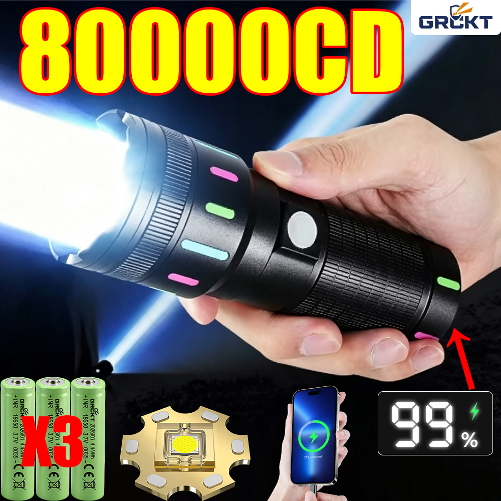 Outdoor Lighting Ideas - 80000CD Most Powerful LED Flashlight High