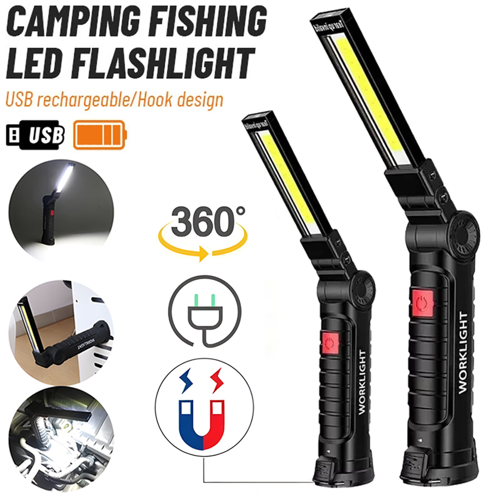 Outdoor Lighting Usb - LED COB Flashlight USB Rechargeable Torch