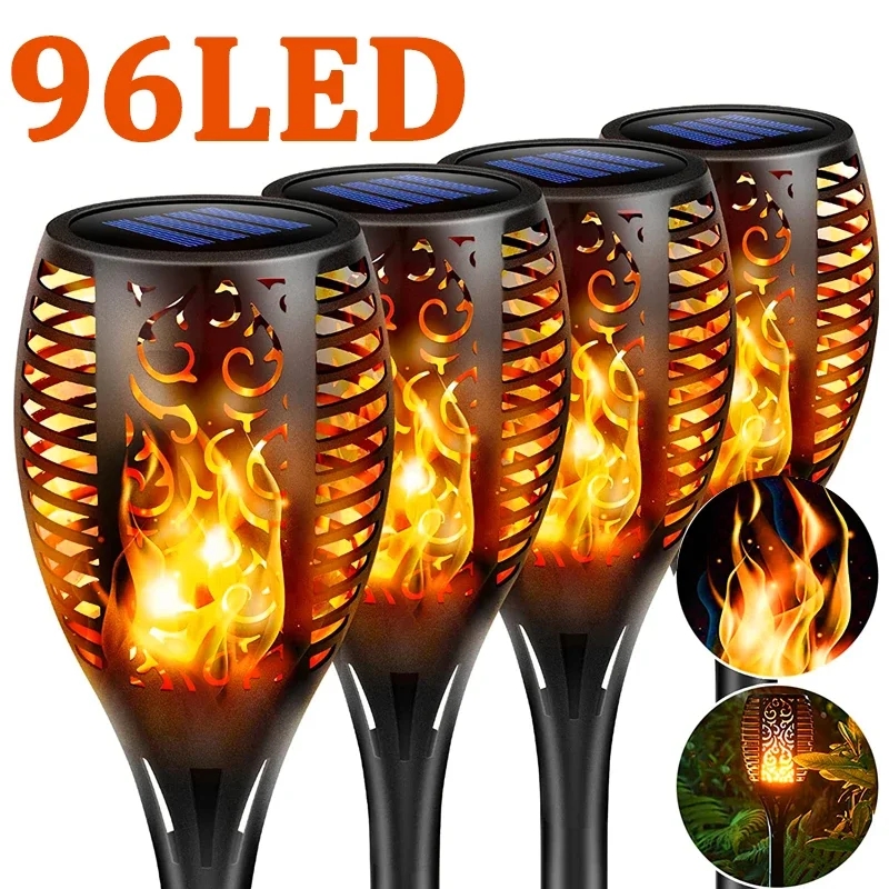 96 LED Outdoor Solar Torch Lig - Fire Torch Solar 评论和价格