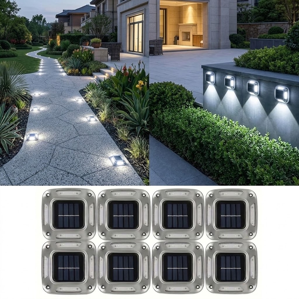 8Pcs Solar Path Lights Outdoor - Outdoor Lighting On Stairs 评论和价格