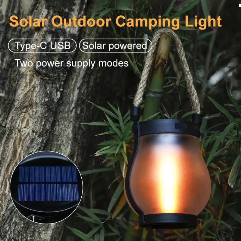 Solar Flame Lamp USB Rechargea - Solar Lantern Hanging 评论和价格