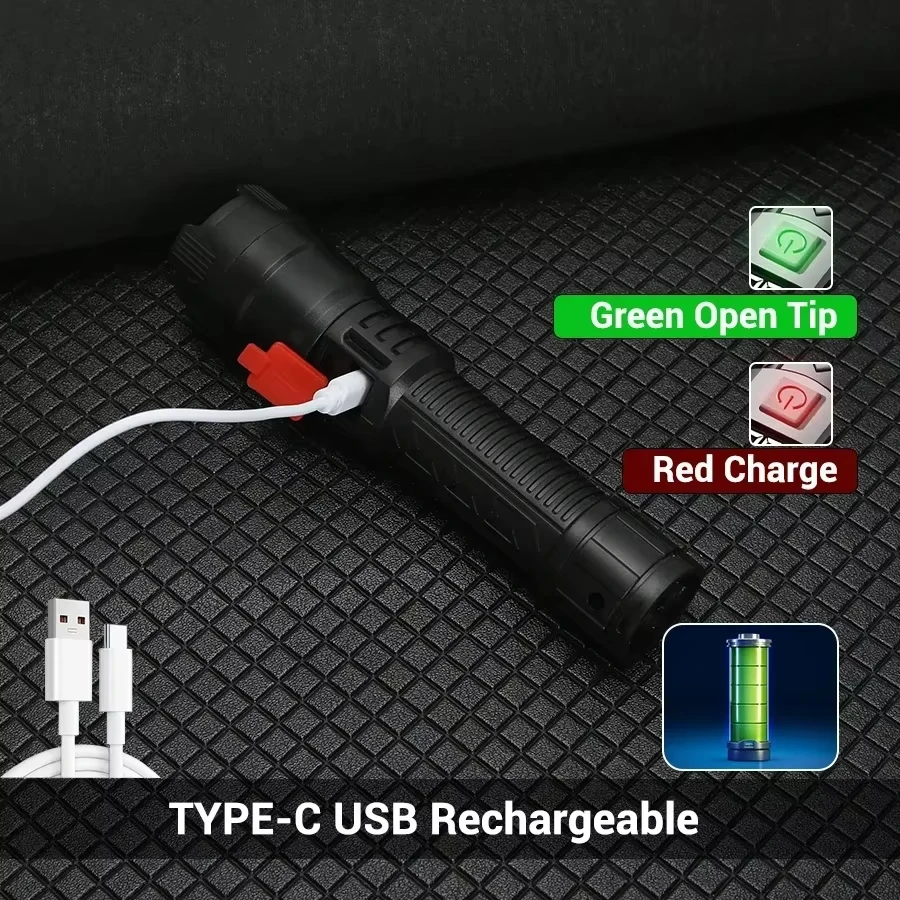 High Strong Power Led Flashlig - Outdoor Lighting Usb 评论和价格