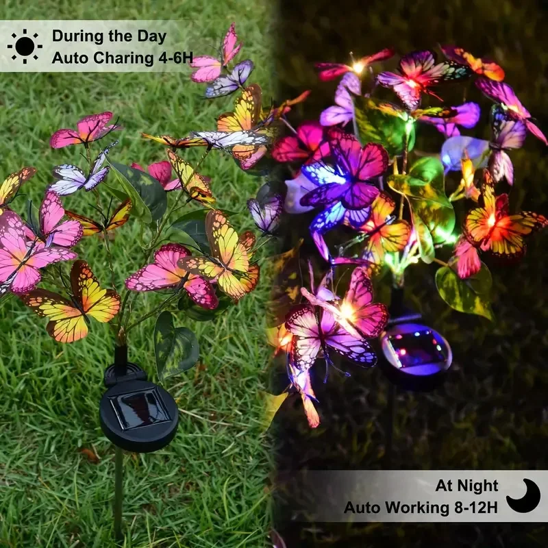 Solar LED Butterfly Garden Lig - Outdoor Lighting Under Pergola 评论和价格