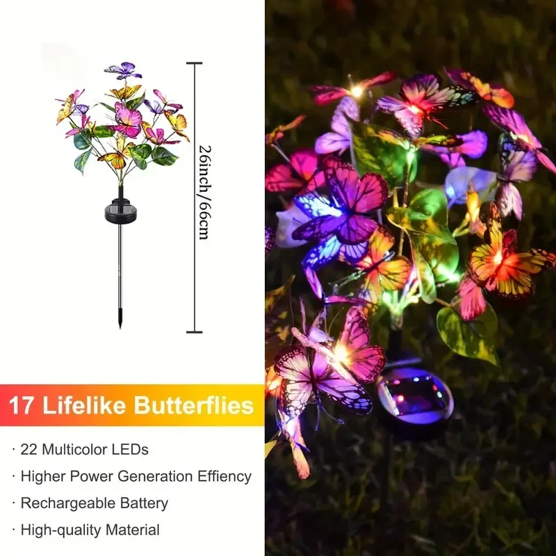 Solar LED Butterfly Garden Lig - Outdoor Lighting Under Pergola 评论和价格