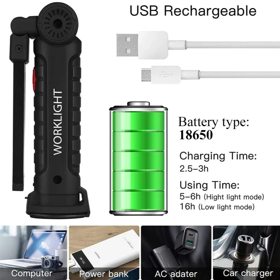 Portable COB LED Flashlight US - Outdoor Lighting Usb 评论和价格