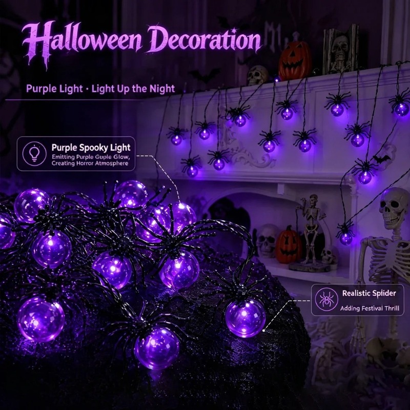 Battery Powered Spider LED Str - Outdoor Lighting Yard 评论和价格