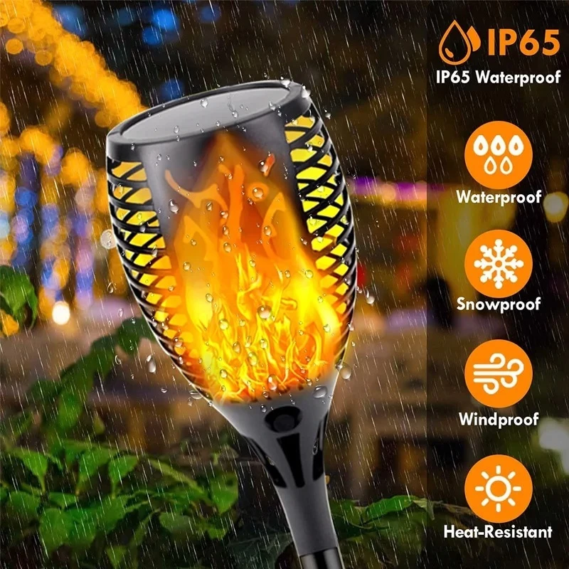 1/2/4Pack Waterproof LEDs Sola - Fire Torch Solar 评论和价格