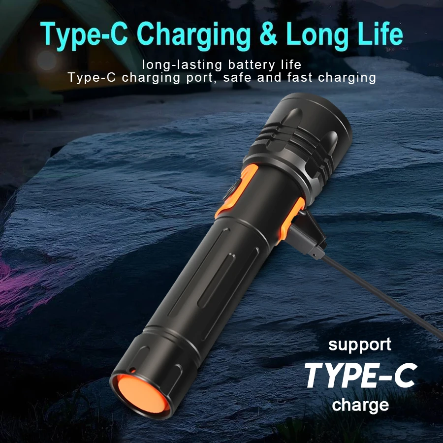 High Power LED Flashlight USB  - Outdoor Lighting Usb 评论和价格