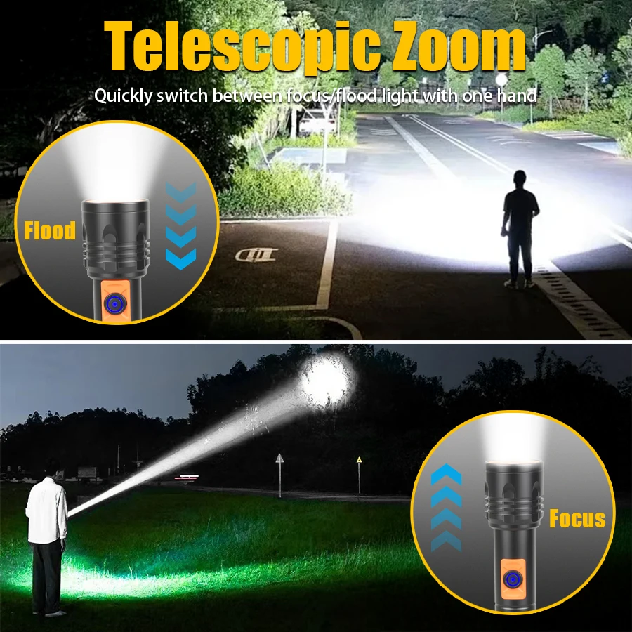 High Power LED Flashlight USB  - Outdoor Lighting Usb 评论和价格