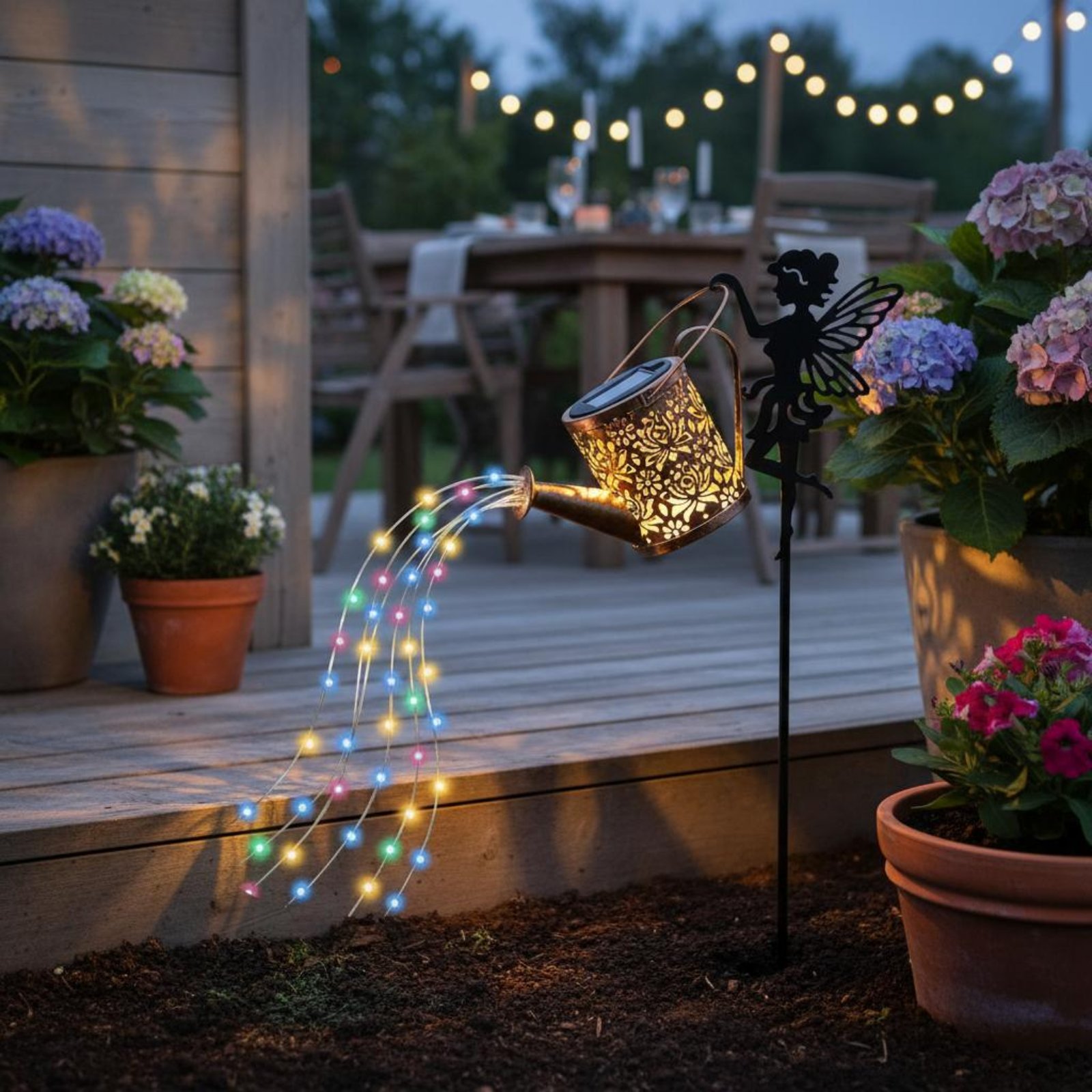 Solar Fairy Watering Can Light - Outdoor Lighting Yard 评论和价格