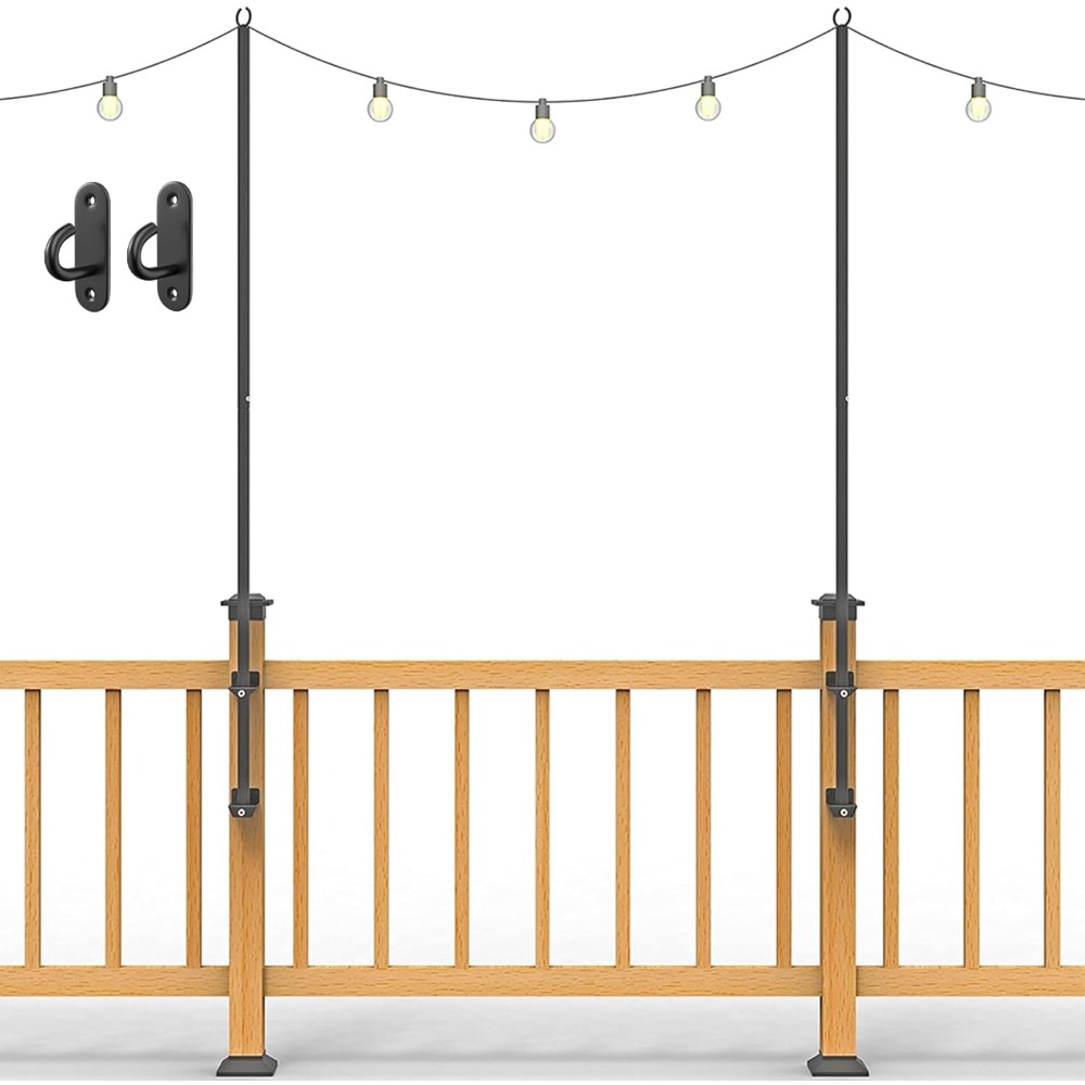 2 pack string light poles - st - Outdoor Lighting Garden 评论和价格