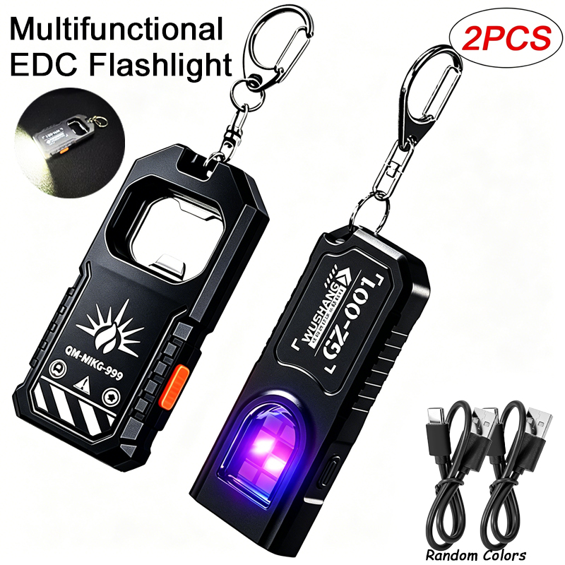 2Pcs Portable LED COB Keychain - Outdoor Lighting Usb 评论和价格