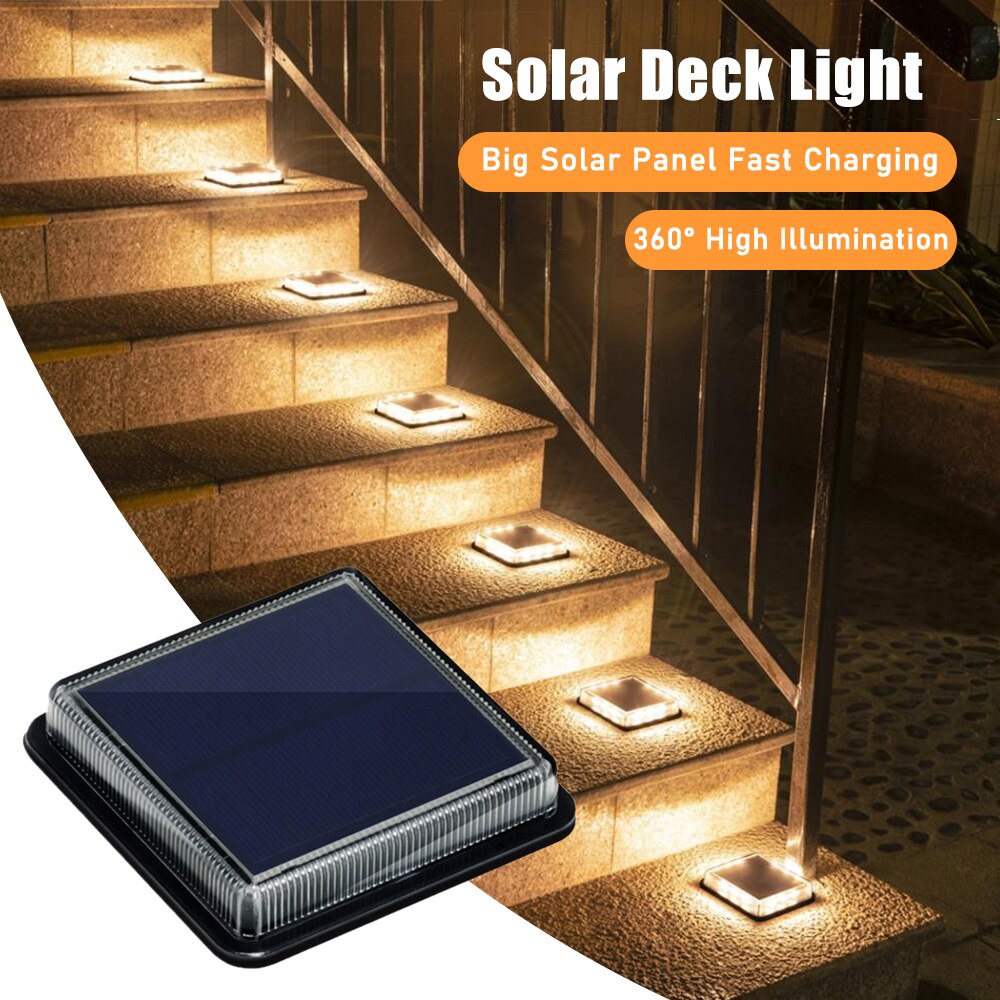 12 LEDs Solar Deck Light Large - Outdoor Lighting On Stairs 评论和价格