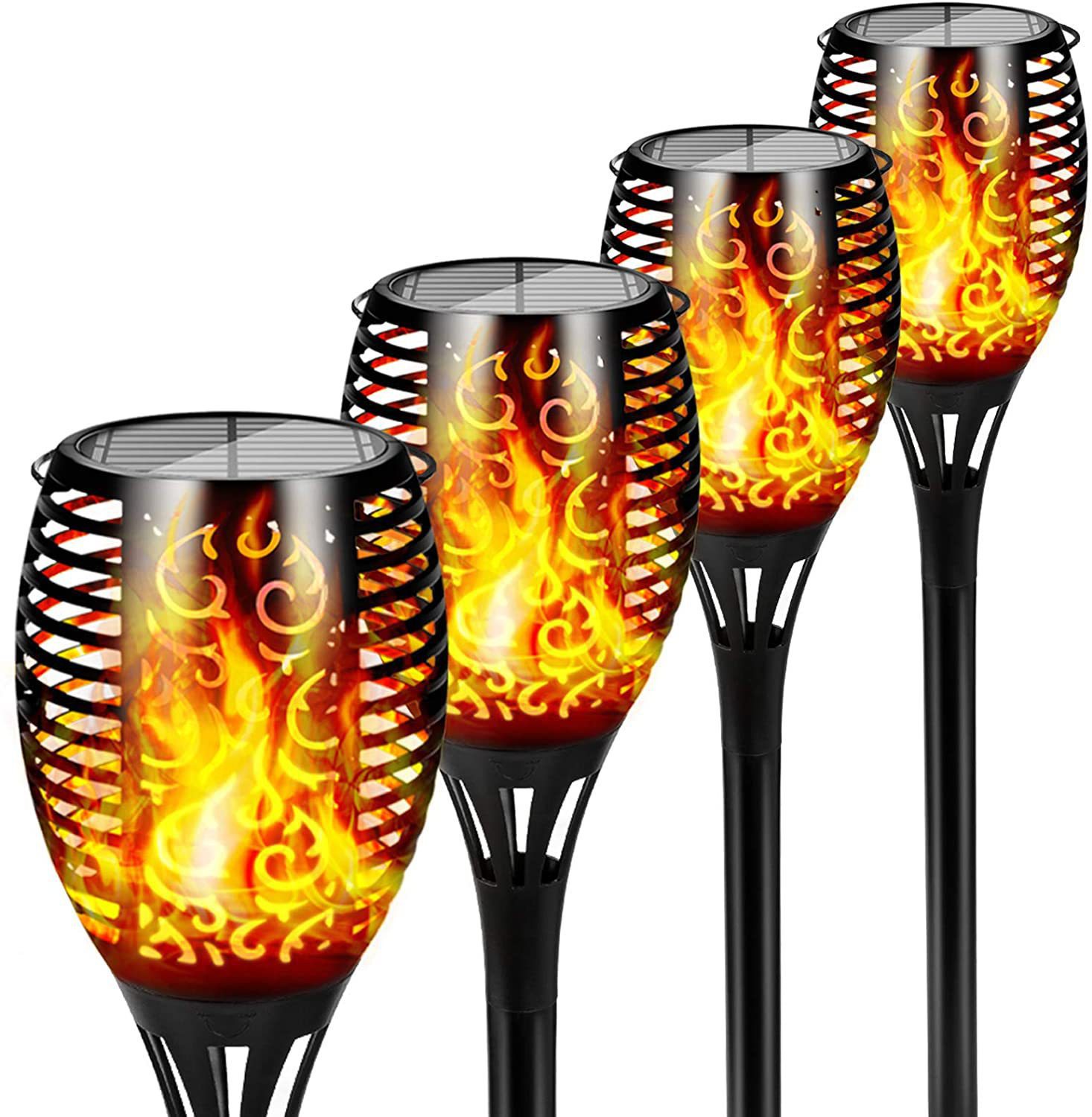 12LED Solar Flame Torch Light  - Fire Torch Solar 评论和价格