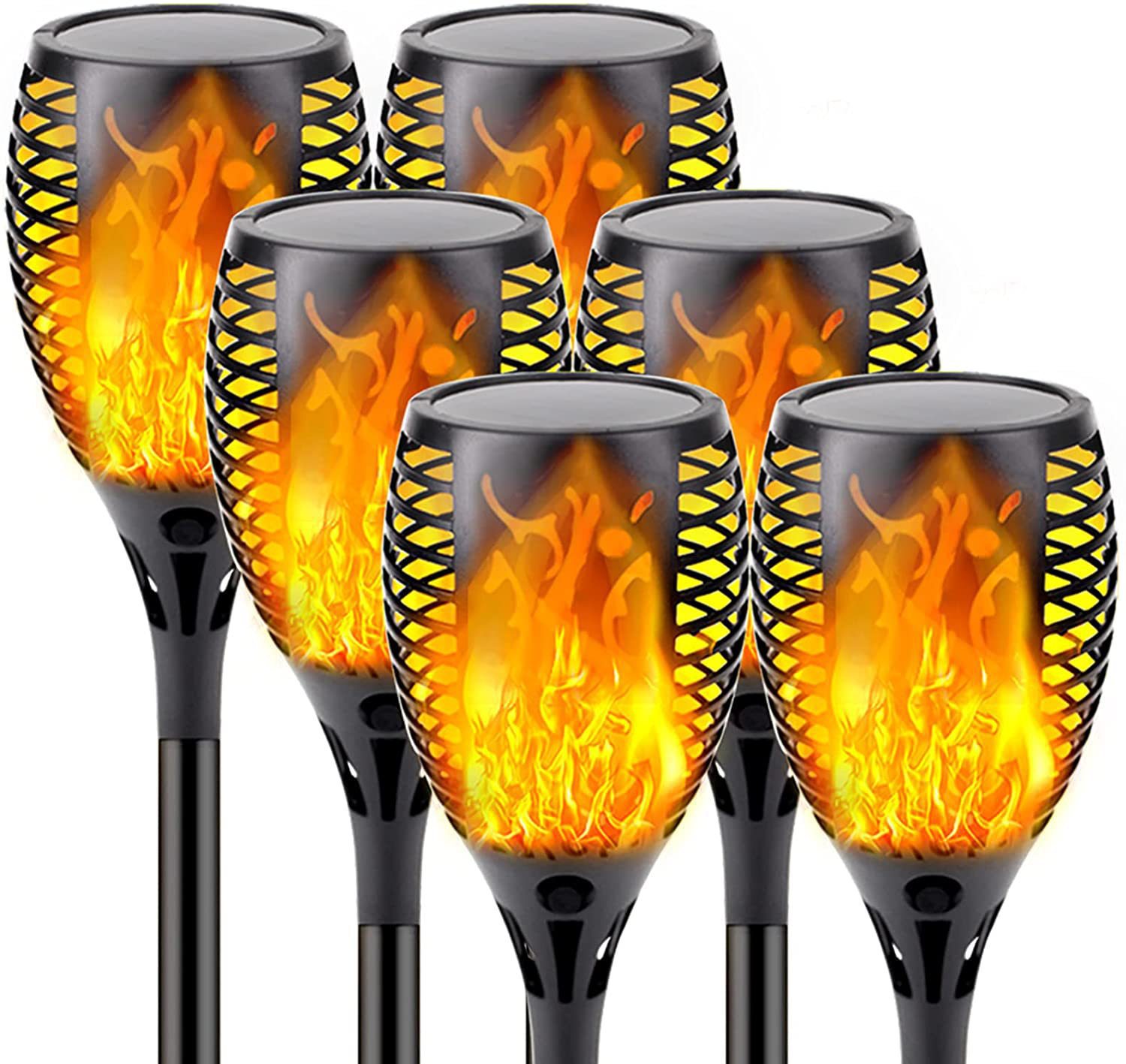 12LED Solar Flame Torch Light  - Fire Torch Solar 评论和价格