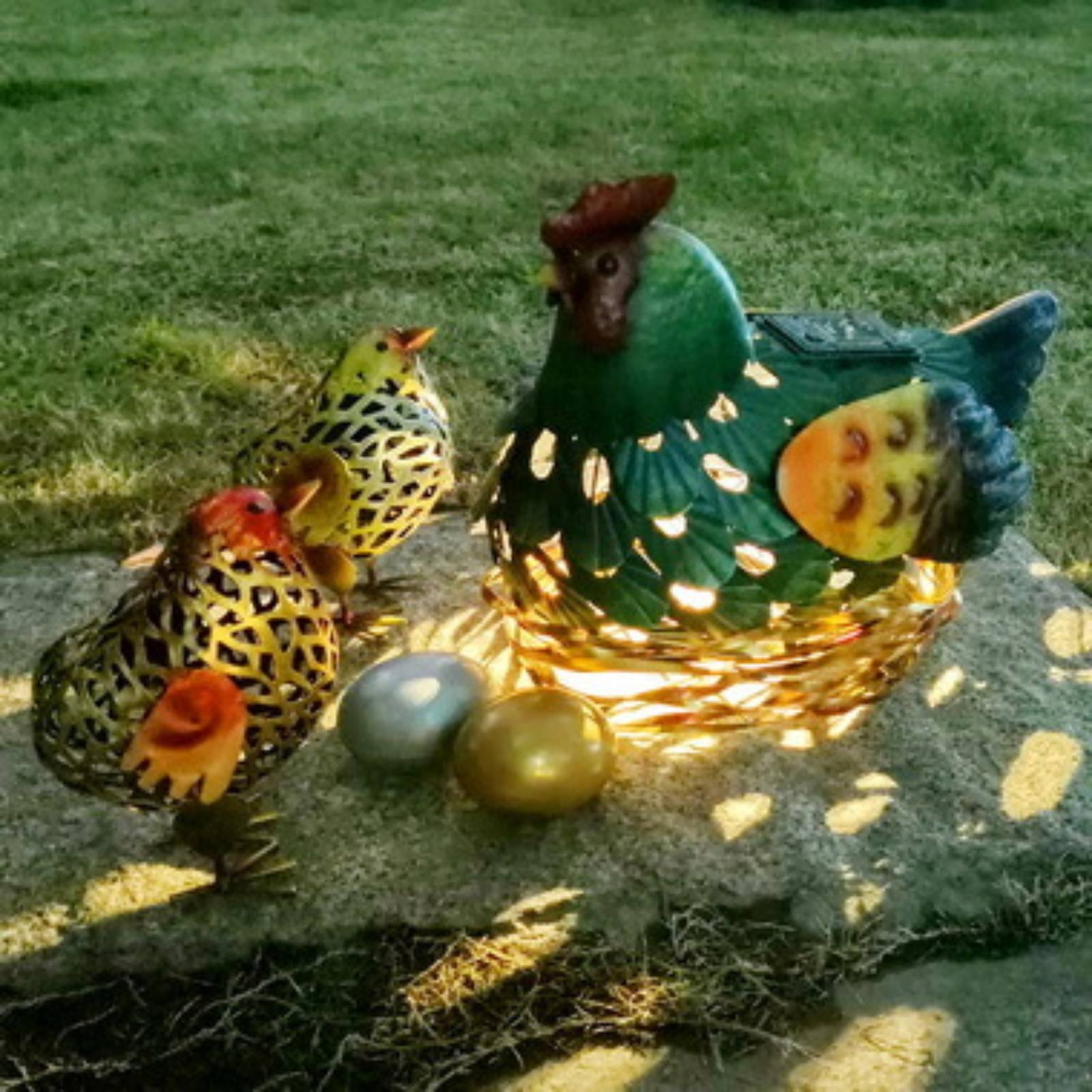 Solar Lantern Chicken Statue O - Outdoor Lighting Yard 评论和价格