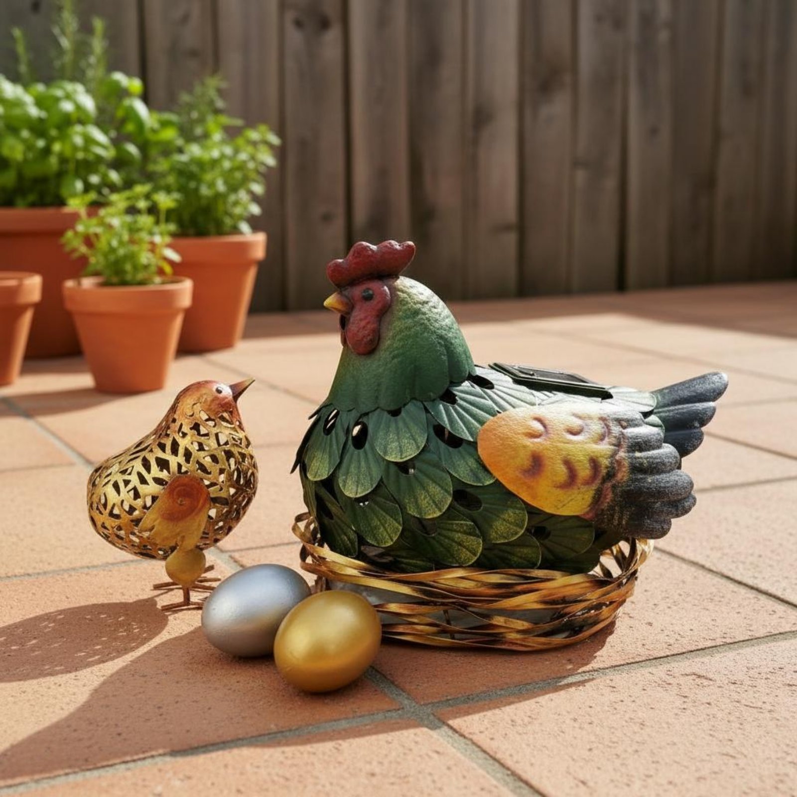 Solar Lantern Chicken Statue O - Outdoor Lighting Yard 评论和价格