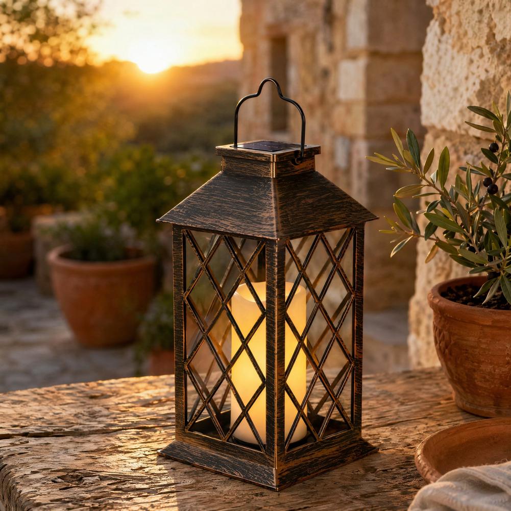 Retro Solar Lantern, Outdoor S - Outdoor Lighting Yard 评论和价格