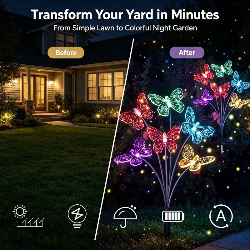 Solar Powered Butterfly Lights - Outdoor Lighting Yard 评论和价格
