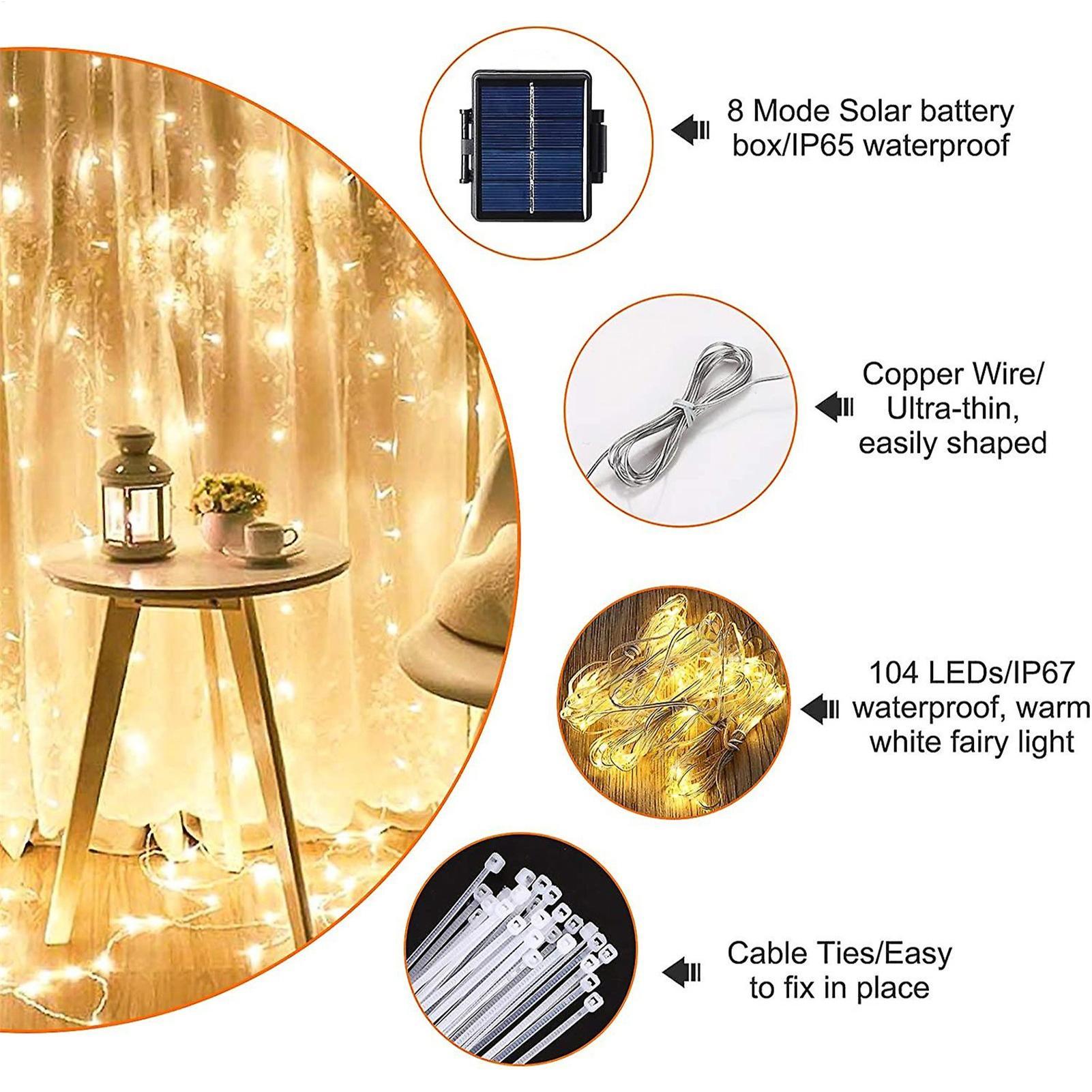 Solar Umbrella String Light 10 - Outdoor Lighting Under Pergola 评论和价格