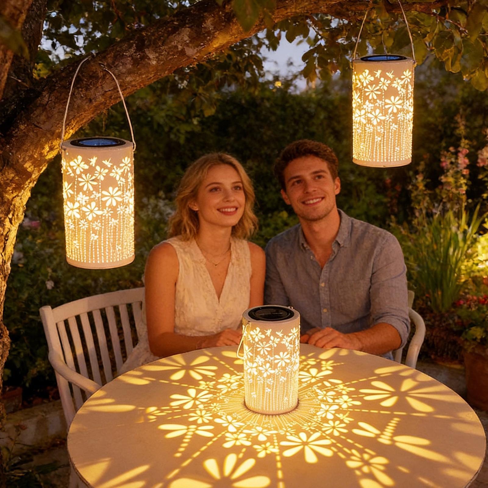 Solar Lanterns Colorful Metal  - Outdoor Lighting Yard 评论和价格