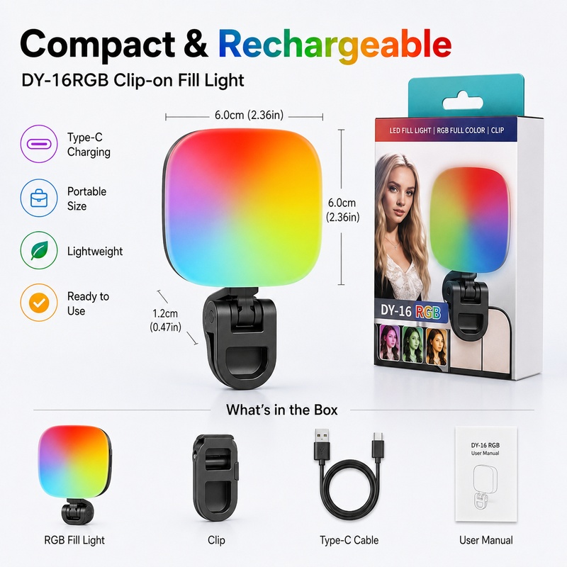 Portable RGB LED Fill Light Po - Outdoor Lighting And Camera 评论和价格