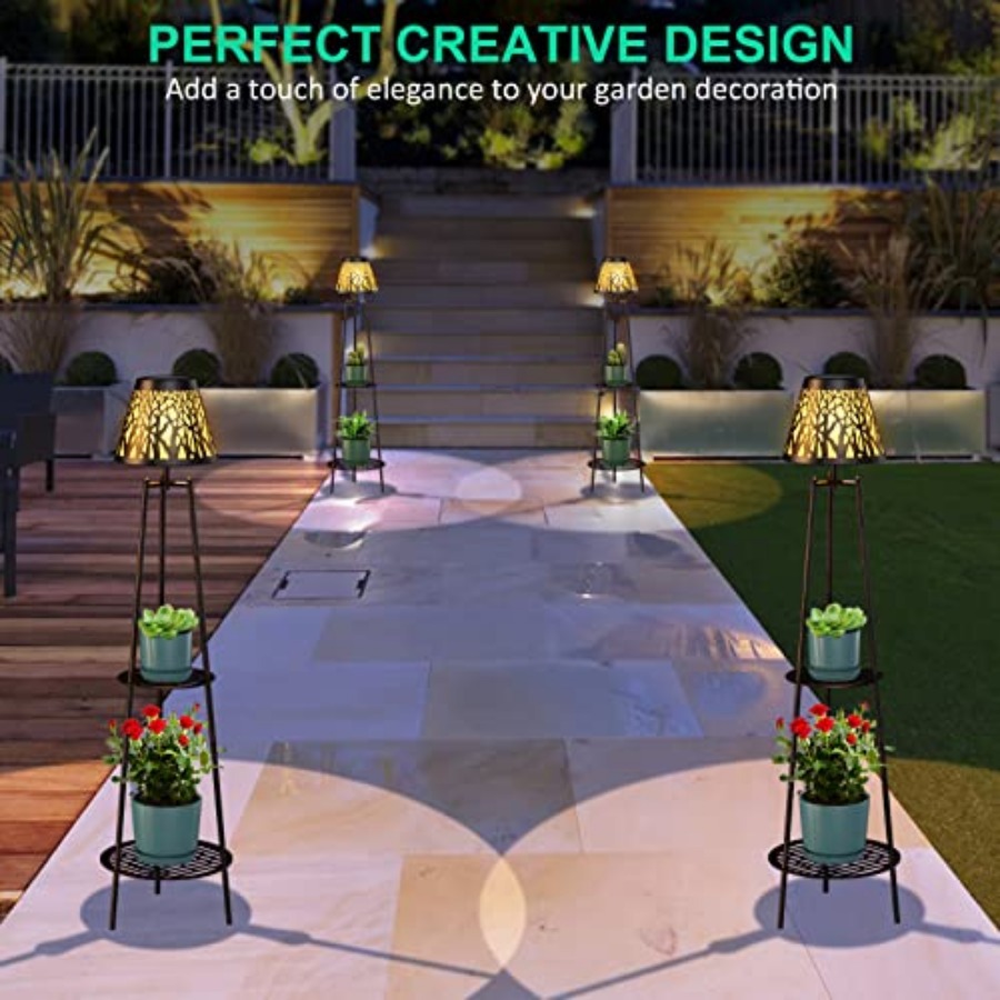 2 Pack Outdoor Solar Floor Lam - Outdoor Lighting Garden 评论和价格