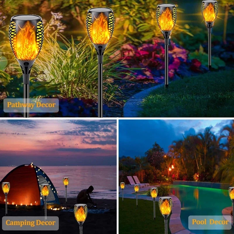96 LED Outdoor Solar Torch Lig - Fire Torch Solar 评论和价格