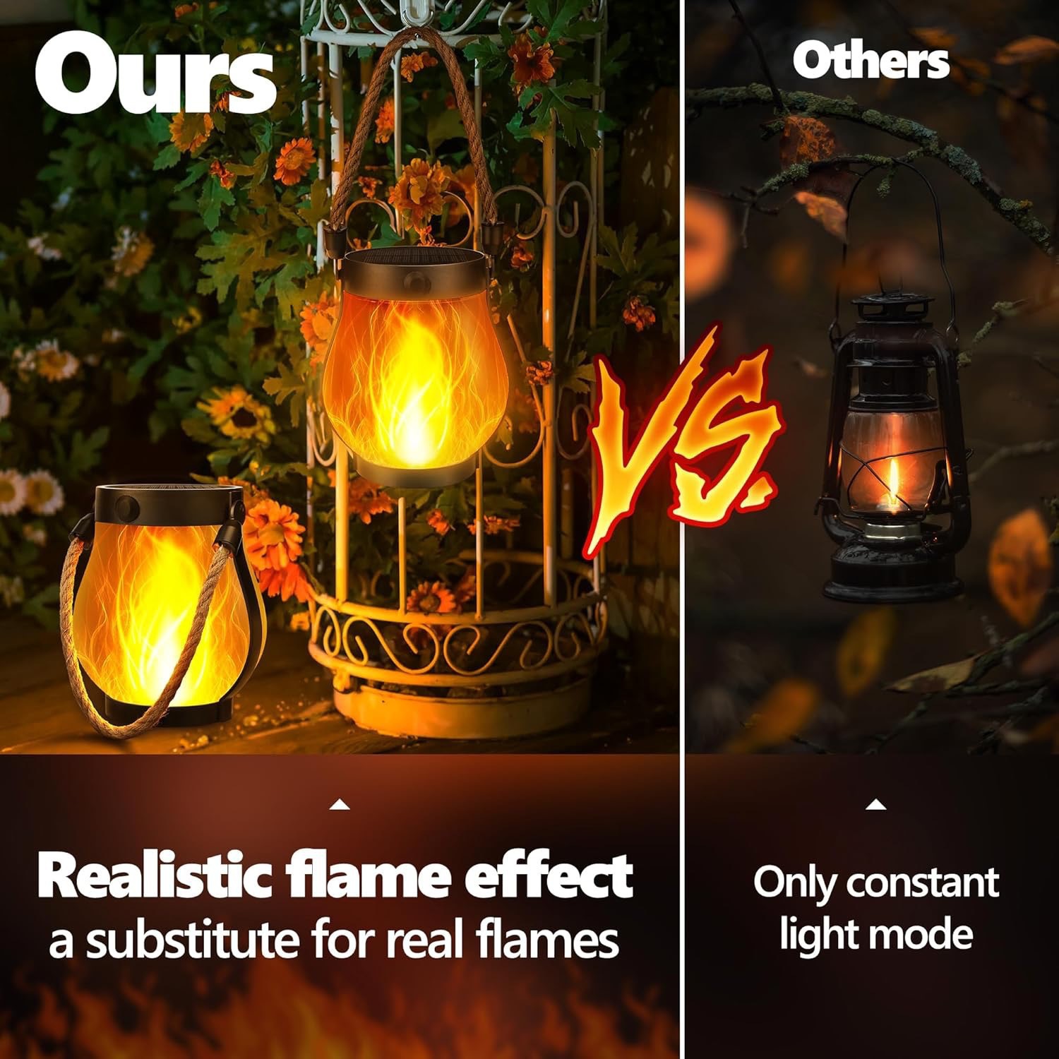 Solar Flame Hanging Lantern Ty - Fire Torch Solar 评论和价格