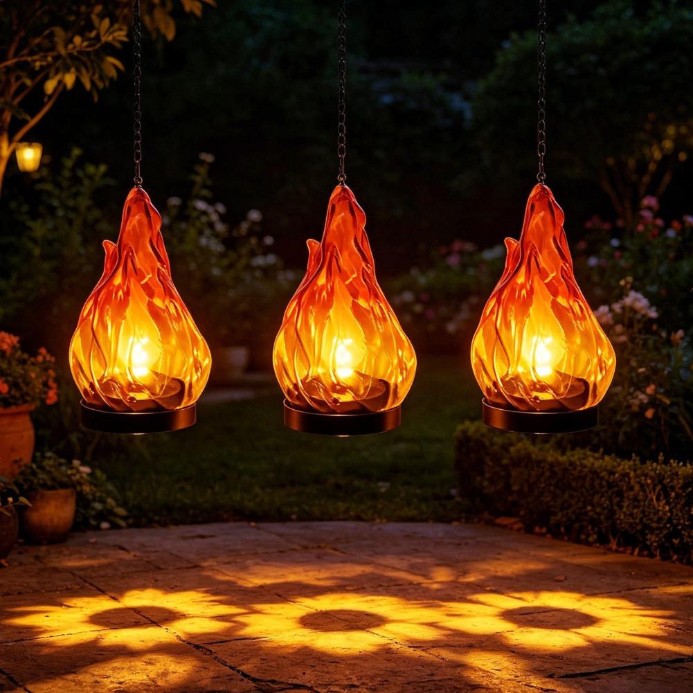 Solar Flame Hanging Lantern Li - Outdoor Lighting Yard 评论和价格