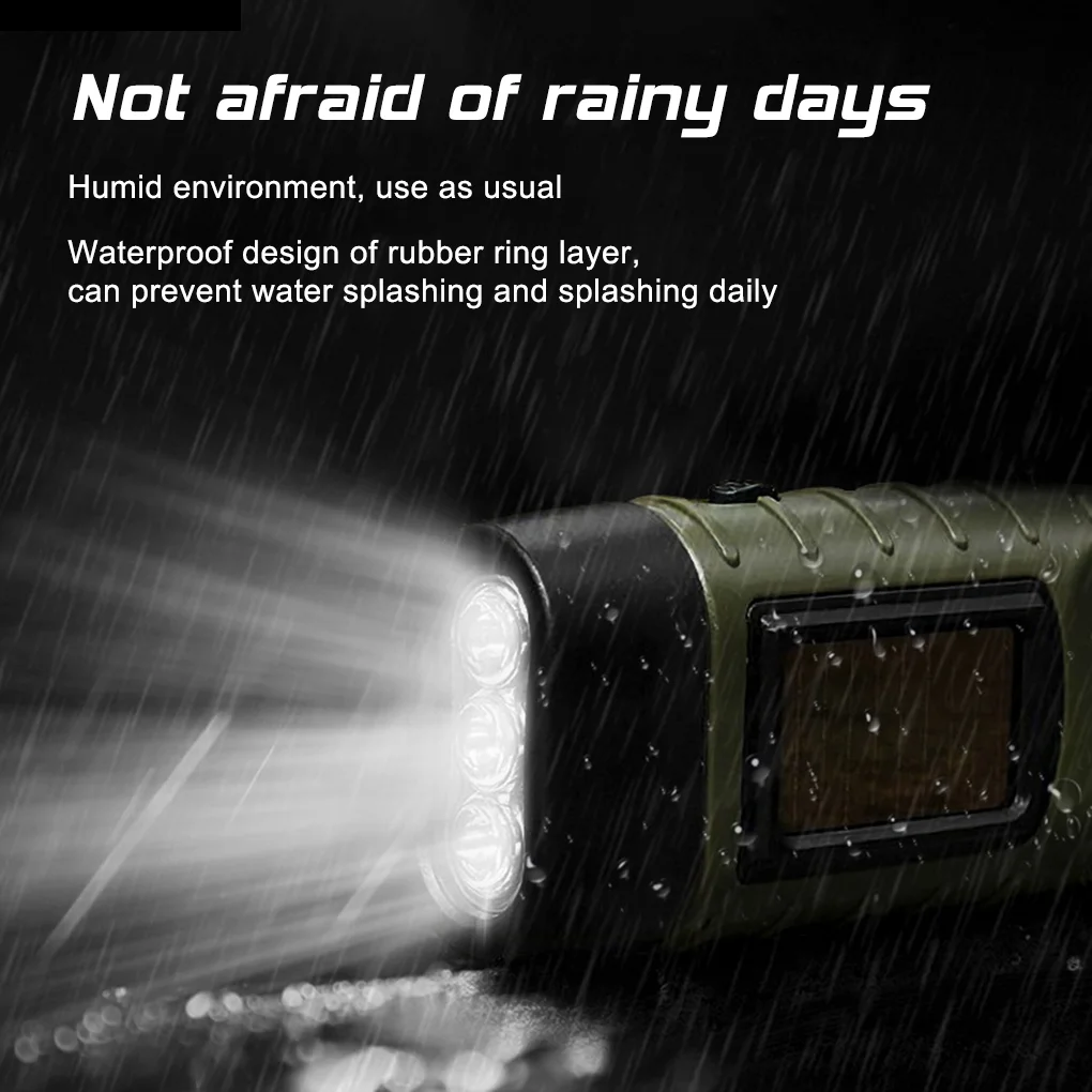 LED Flashlight Hand Crank Sola - Fire Torch Solar 评论和价格