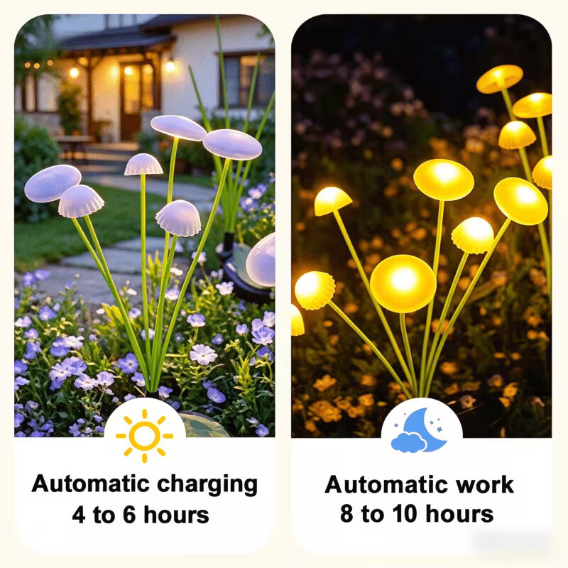 Solar Jellyfish Mushroom Light - Outdoor Lighting Under Pergola 评论和价格