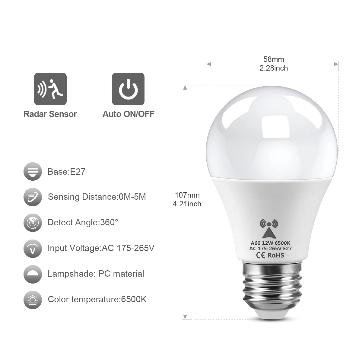AC175V-265V E27 Radar Motion S - Outdoor Lighting On Stairs 评论和价格